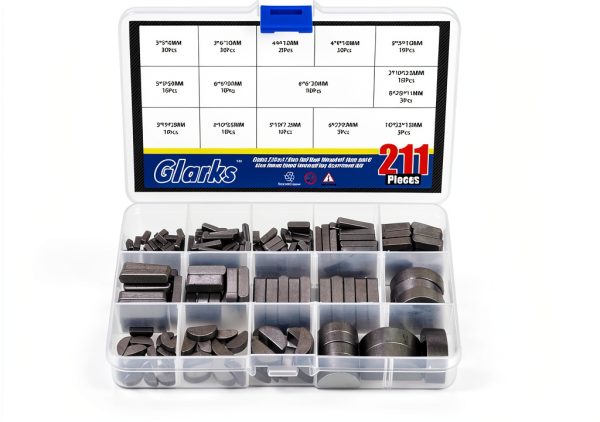 Glarks Carbon Steel Woodruff Keys Kit-0