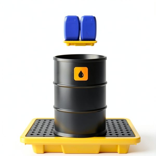 Spill Containment Pallet ReyetRentu 2-Piece HDPE 26x14x4.7in 2000lb-6