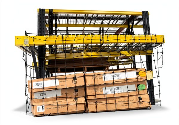 Vestil Nylon Pallet Rack Netting 99in x 48in Black 2500lb Capacity-6