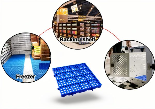 Heavy Duty Plastic Pallets RainXG 3-Pack Waterproof Grid 11.8x11.8x1.8-5