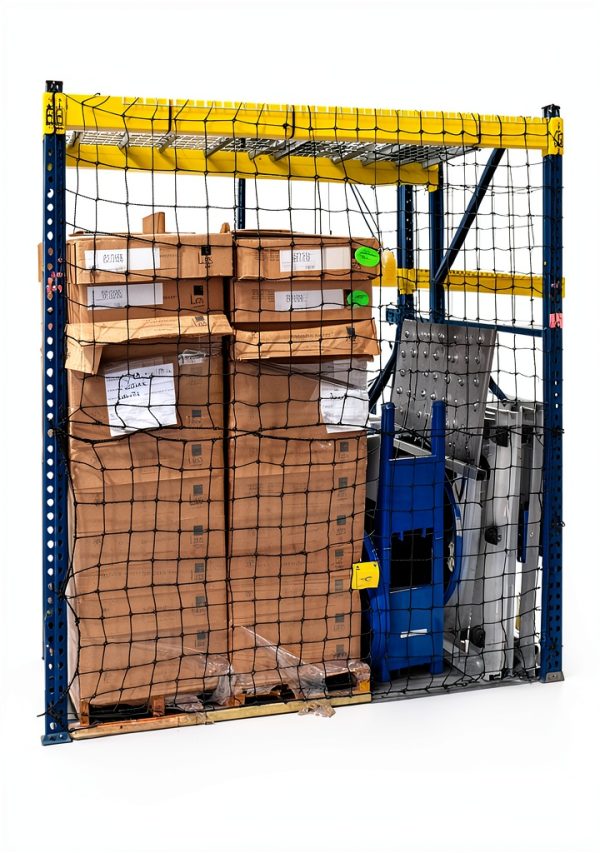 Vestil Nylon Pallet Rack Netting 99in x 48in Black 2500lb Capacity-7