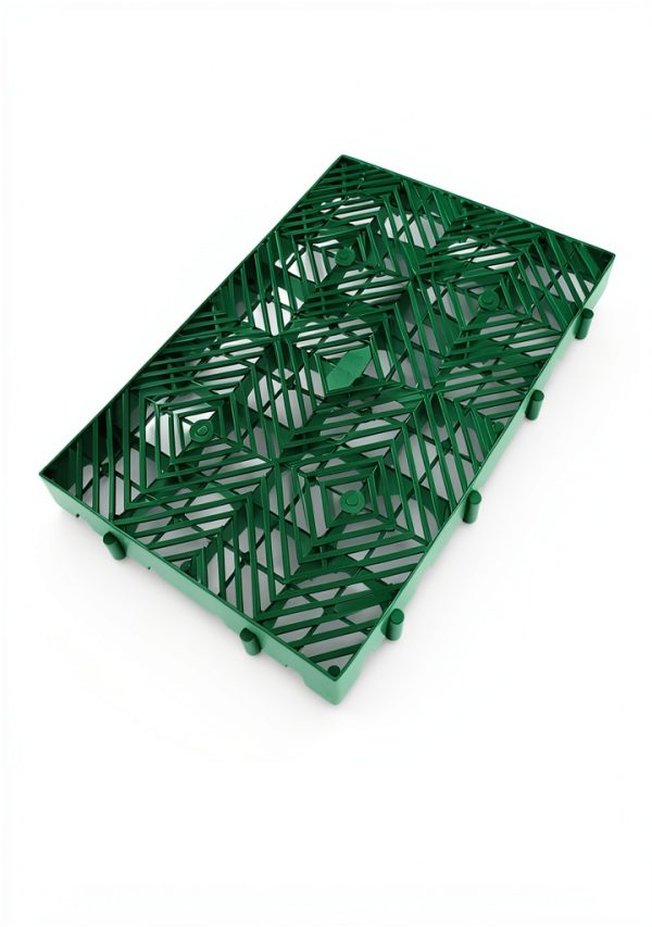 Plastic Pallet LXSEHN 5‑Piece Green HDPE Grid Pad 23.6×15.7×2 in-1