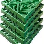 Plastic Pallet LXSEHN 5‑Piece Green HDPE Grid Pad 23.6×15.7×2 in-0