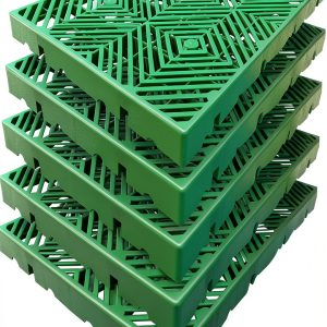 Plastic Pallet LXSEHN 5‑Piece Green HDPE Grid Pad 23.6×15.7×2 in-0