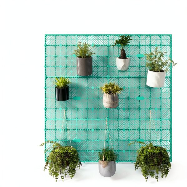 Plastic Pallet LXSEHN 5‑Piece Green HDPE Grid Pad 23.6×15.7×2 in-4