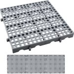 Heavy Duty Plastic Pallet 3 Pack RainXG Waterproof Grid Stackable Gray-0