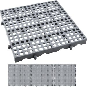 Heavy Duty Plastic Pallet 3 Pack RainXG Waterproof Grid Stackable Gray-0
