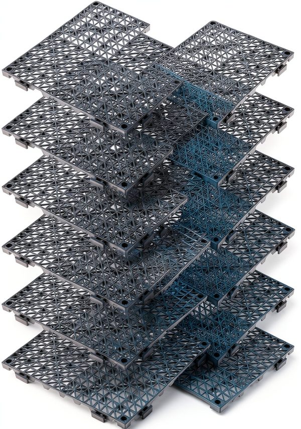 Lightweight Nestable Plastic Pallets BOUTICOL 12 Piece Blue TPE Mat-0