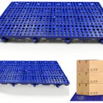 Round Hole Plastic Pallets 2 pcs 23.6x11.8x1.18in HDPE Blue by JIAHOHI-0