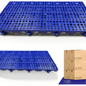 Round Hole Plastic Pallets 2 pcs 23.6x11.8x1.18in HDPE Blue by JIAHOHI-0