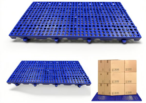 Round Hole Plastic Pallets 2 pcs 23.6x11.8x1.18in HDPE Blue by JIAHOHI-0