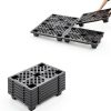 4 Pcs Plastic Pallets for Basement Storage Nestable Moisture Waterproof Lightweight Floor Pallets with Breathable Grid for Indoor Outdoor Supermarket Warehouse (23.6 x 15.8 x 3.9 Inch,Black)-3