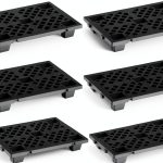 Plastic Pallet 6 Pack by Jeracino – HDPE Interlocking Pads, Black-0