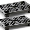 Plastic Pallet Jeracino 2-Pack – HDPE Waterproof Interlocking Black-0