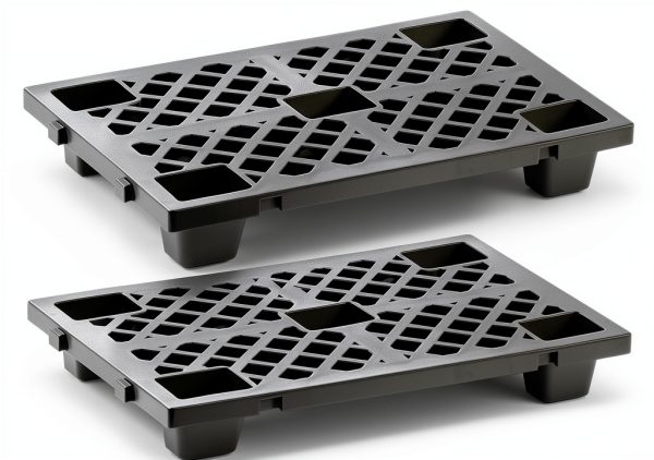 Plastic Pallet Jeracino 2-Pack – HDPE Waterproof Interlocking Black-0