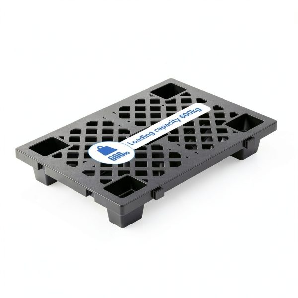 4 Pcs Plastic Pallets for Basement Storage Nestable Moisture Waterproof Lightweight Floor Pallets with Breathable Grid for Indoor Outdoor Supermarket Warehouse (23.6 x 15.8 x 3.9 Inch,Black)-1