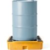 Global Industrial Low Profile Spill Containment Modular Platform, 1 Drum Capacity, 15 Gallon Liquid Capacity, 2000 Lbs Weight Capacity, 26"W x 26"D x 6-1/2"H, Yellow-1