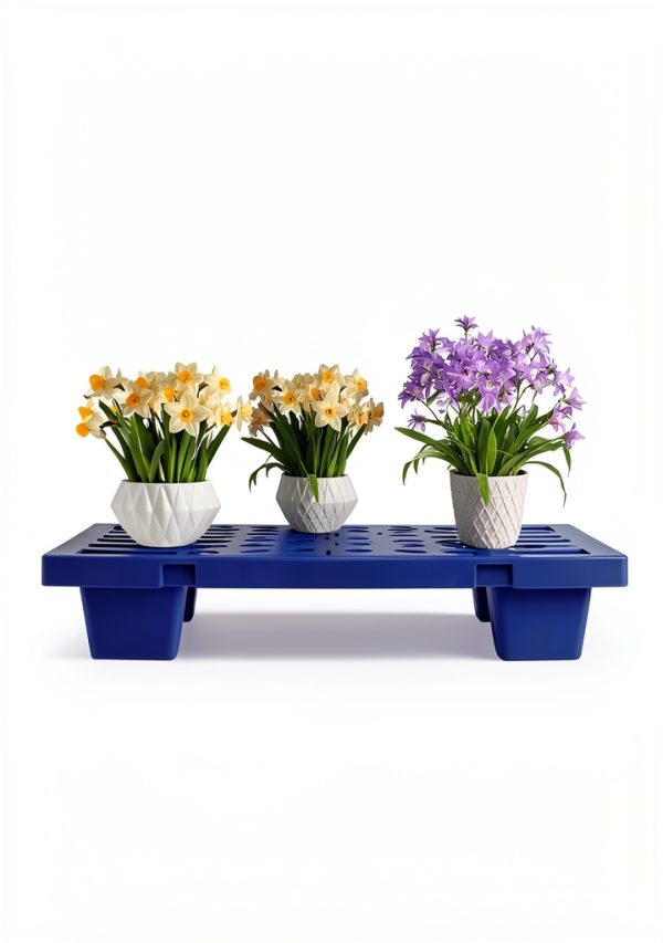 Plastic Pallets,4 Pack Lightweight Pallet,Nestable Moisture-Proof Floor Pallets,Spliceable Breathable Grid Platform for Garage Warehouse Supermarket Basement Outside Storage,15.7x11.8x3.9in-5
