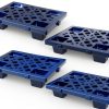 Plastic Pallets,4 Pack Lightweight Pallet,Nestable Moisture-Proof Floor Pallets,Spliceable Breathable Grid Platform for Garage Warehouse Supermarket Basement Outside Storage,15.7x11.8x3.9in-0