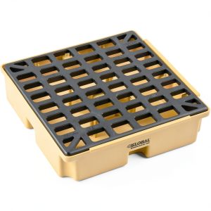 Global Industrial Low Profile Spill Containment Modular Platform, 1 Drum Capacity, 15 Gallon Liquid Capacity, 2000 Lbs Weight Capacity, 26"W x 26"D x 6-1/2"H, Yellow-0